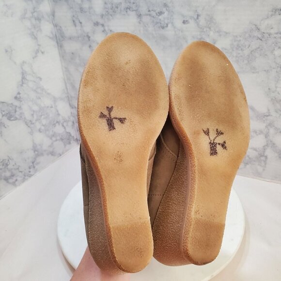 J. Crew Factory 7 Chukka Wedge Boots Taupe Suede 2 eye Lace up - Picture 7 of 11